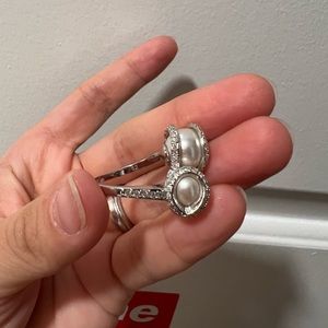 Swarovski Pearl with crystal ring size 52